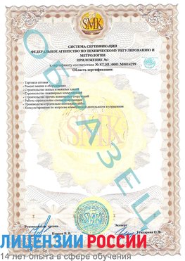 Образец сертификата соответствия (приложение) Череповец Сертификат ISO 14001